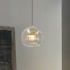 Lámpara colgante globo de vidrio de diseño regulable en altura para comedor