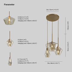 Lámpara colgante de vidrio estilo moderno y minimalista