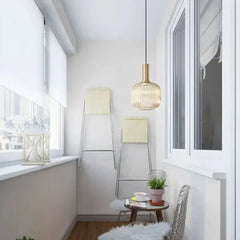 Lámpara colgante de vidrio a rayas moderna