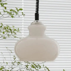 Lampara colgante verde diseño en vidrio estilo crema