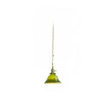 Lámpara colgante cristal vintage diseño con vidrio verde para comedor