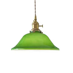 Lámpara colgante cristal vintage diseño con vidrio verde para comedor