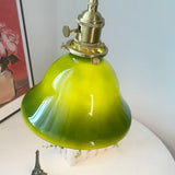 Lámpara colgante cristal vintage diseño con vidrio verde para comedor
