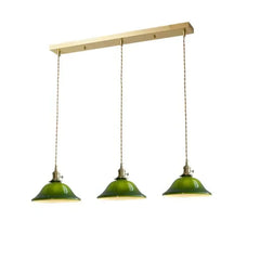Lámpara colgante cristal vintage diseño con vidrio verde para comedor