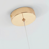 Lámpara colgante con gotas de cristal LED dorada moderna para comedor