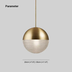 Lámpara colgante de bola de vidrio de estilo moderno y minimalista