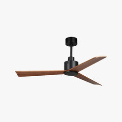 Luz de ventilador de cocina simple de tres palas de color nogal