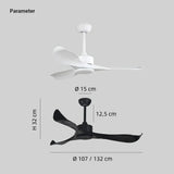 Ventilador de techo sin luz con mando a distancia reversible para comedor