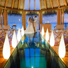 Faroles exteriores para jardín LED de forma de gota para césped