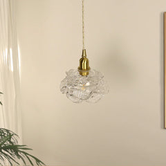 Luz colgante creativo de vidrio en forma de flor de oro