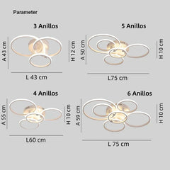 Lámpara de Techo LED Regulable con Diseño Moderno de Aro para Salón