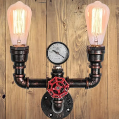 Aplique de pared industrial de metal con diseño de tubería para salón