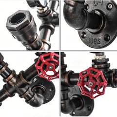 Aplique de pared industrial de metal con diseño de tubería para salón