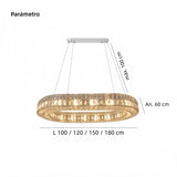 Lampara colgante de cristal ovalado LED de lujo para comedor
