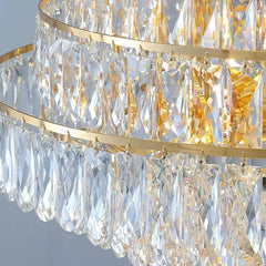Lampara colgante para escalera de cristal dorado de gran tamaño de lujo