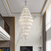 Lampara colgante para escalera de cristal gran tamaño con LED lujo