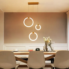 Lampara colgante aro led diseño moderno y creativo para comedor
