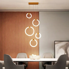 Lampara colgante aro led diseño moderno y creativo para comedor