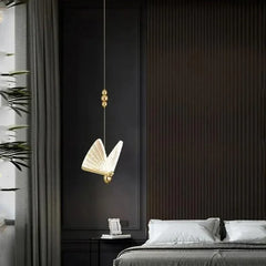 Lampara suspendida diseño moderno forma de mariposa para cabecera