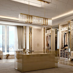 Lámpara Colgante de Cristal Rectangular para Comedor