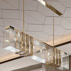 Lámpara Colgante de Cristal Rectangular para Comedor