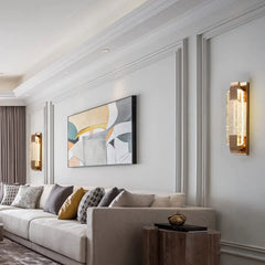 Apliques dorados de pared para dormitorio moderno de cristal