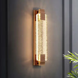 Apliques dorados de pared para dormitorio moderno de cristal