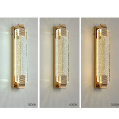 Apliques dorados de pared para dormitorio moderno de cristal