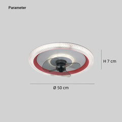 Ventilador de techo moderno silencioso con luz LED y mando Morandi Ø50 cm