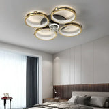 Ventilador de techo 5 aspas con luz estilo lujoso para dormitorio