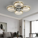 Ventilador de techo 5 aspas con luz estilo lujoso para dormitorio