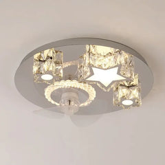 Ventiladores de techo DC con luz diseño cristal lujo