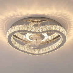 Ventiladores de techo DC con luz diseño cristal lujo