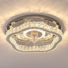 Ventiladores de techo DC con luz diseño cristal lujo
