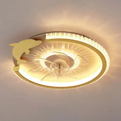 Ventiladores de techo DC con luz diseño cristal lujo