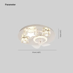 Ventiladores de techo DC con luz diseño cristal lujo