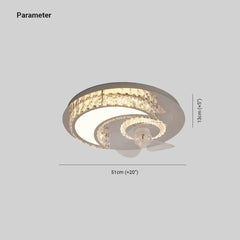 Ventiladores de techo DC con luz diseño cristal lujo