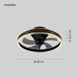 Ventilador de techo moderno con luz LED regulable y silencioso Ø49 cm