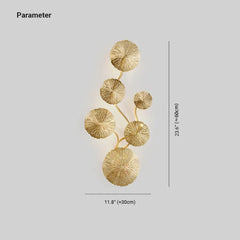 Apliques pared dorado hoja de loto para salón