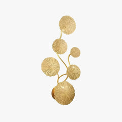 Apliques pared dorado hoja de loto para salón