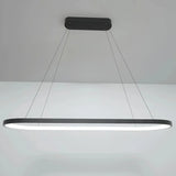 Lámpara colgante ovalada minimalista LED regulable en altura para isla de cocina
