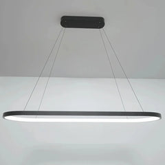 Lámpara colgante ovalada minimalista LED regulable en altura para isla de cocina