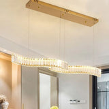 Lampara de colgante de cristal modernas de diseño ondulado