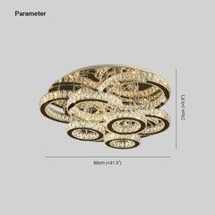 Lámparas de techo de cristal diseño lujoso y circular con LED