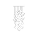Lampara para escalera colgante diseño moderno forma de hielo