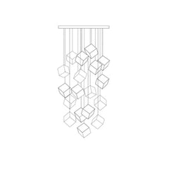 Lampara para escalera colgante diseño moderno forma de hielo