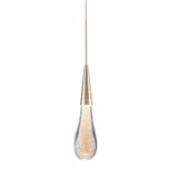 Lámpara colgante de gotas de cristal dorado LED para mesita de noche