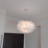 Lámpara Colgante Plumas Blanca Nórdica Forma Nube LED para Dormitorio