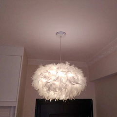 Lámpara Colgante Plumas Blanca Nórdica Forma Nube LED para Dormitorio