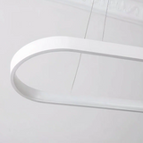 Lámpara colgante ovalada moderna con LED regulable para isla de cocina